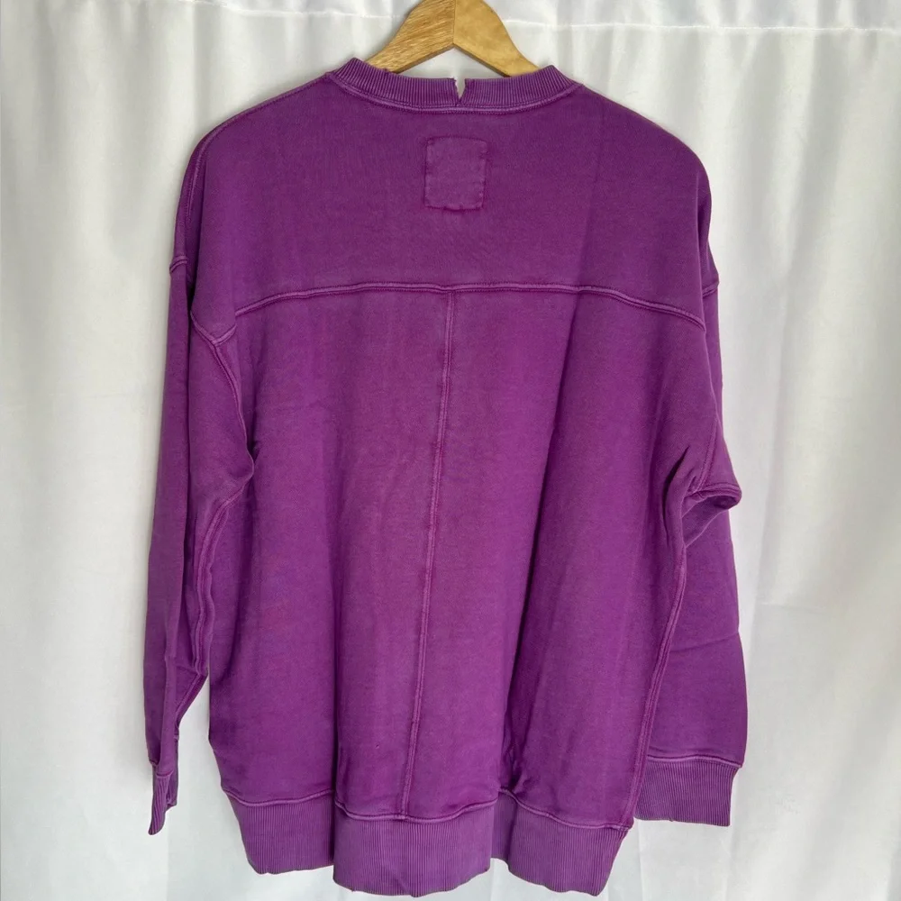 Aerie Chill Crew Sweatshirt Purple - Picture 5 of 7